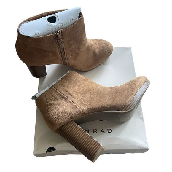 LC Lauren Conrad Addisonn Women's Block Heel Ankle Boots cognac - Picture 4 of 5